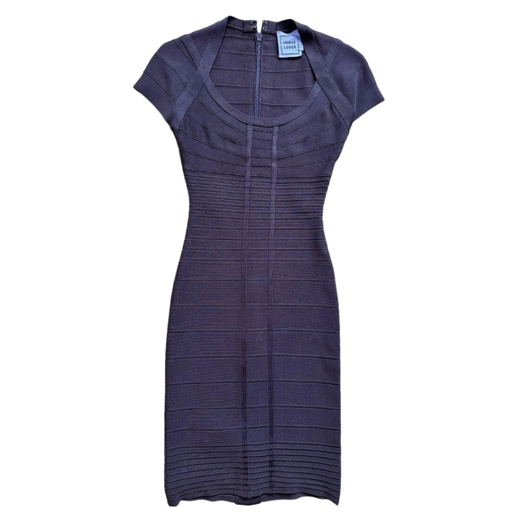 Hervé Léger Bailey bandage dress in mahogany brown